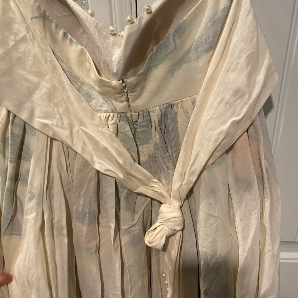 SHWETANGA IVORY COTTON STRAPLESS DRESS MILA - Picture 8 of 14